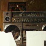 Vintage Boombox With Reflection In Speaker Brin Zdc8nk 150x150